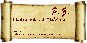 Ptatschek Zétény névjegykártya